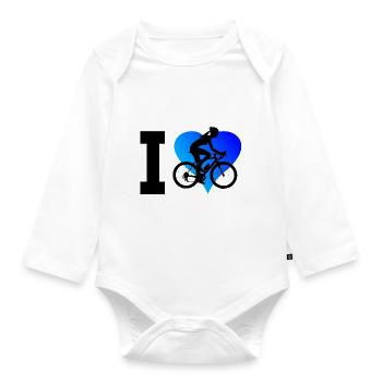 Radeln Mountainbike Radfahrer Fahrradfahren - Baby Bio-Langarm-Body - Weiß - Vorne