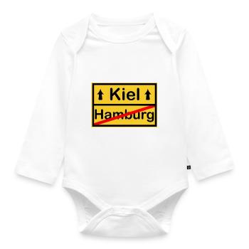 The city of Kiel - Organic Longsleeve Baby Bodysuit - white - Front