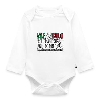 Italien Italiener Vaffanculo - Baby Bio-Langarm-Body - Weiß - Vorne