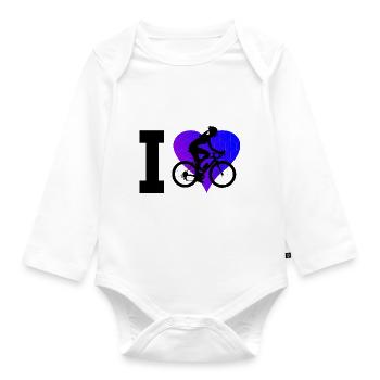Cyclisme Cyclistes Vélo Femmes Vélo - Body Bébé bio manches longues - blanc - Devant