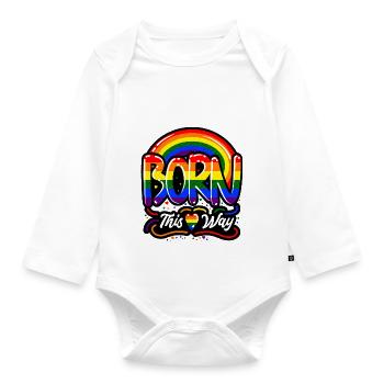 Born This Way Celebrate Pride & Equality - Organic Longsleeve Baby Bodysuit - white - Front