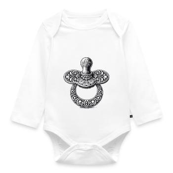 Pacifier - Organic Longsleeve Baby Bodysuit - white - Front