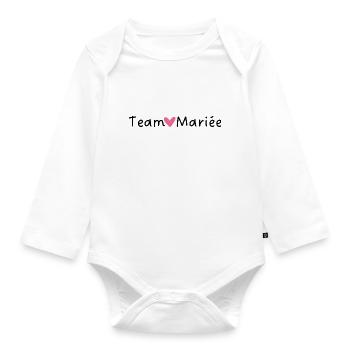 Team Die Braut Pink Heart - Baby Bio-Langarm-Body - Weiß - Vorne