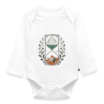 Timeless Landscapes Hourglass Nature Art - Organic Longsleeve Baby Bodysuit - white - Front