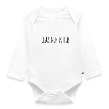 Jesus my Savior - Organic Longsleeve Baby Bodysuit - white - Front