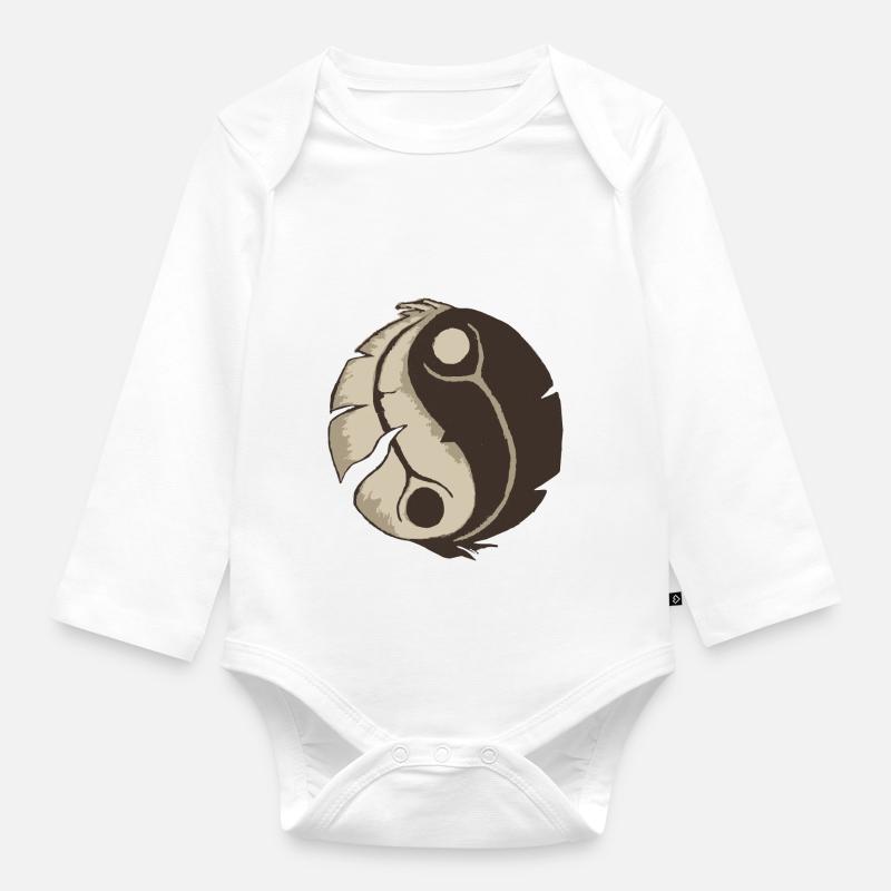 Ying Yang - Body Bébé bio manches longues - blanc