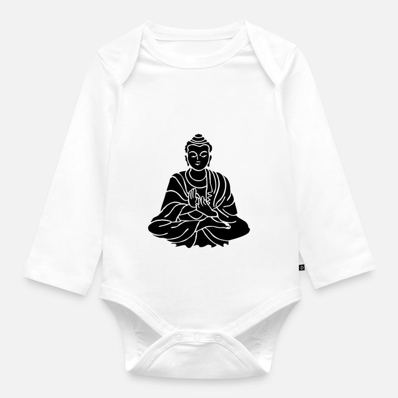 buddha_1 - Body Bébé bio manches longues - blanc