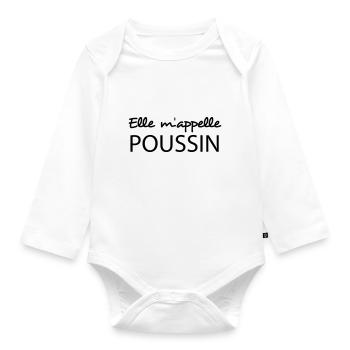 Elle m'appelle poussin - Body Bébé bio manches longues - blanc - Devant