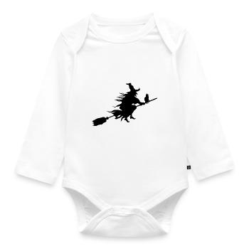 witch - Organic Longsleeve Baby Bodysuit - white - Front