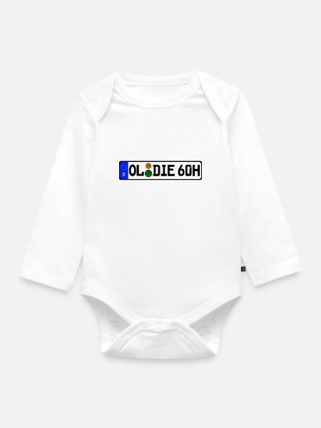 Oldie 60 Jahre historisch - Baby Bio-Langarm-Body - Weiß