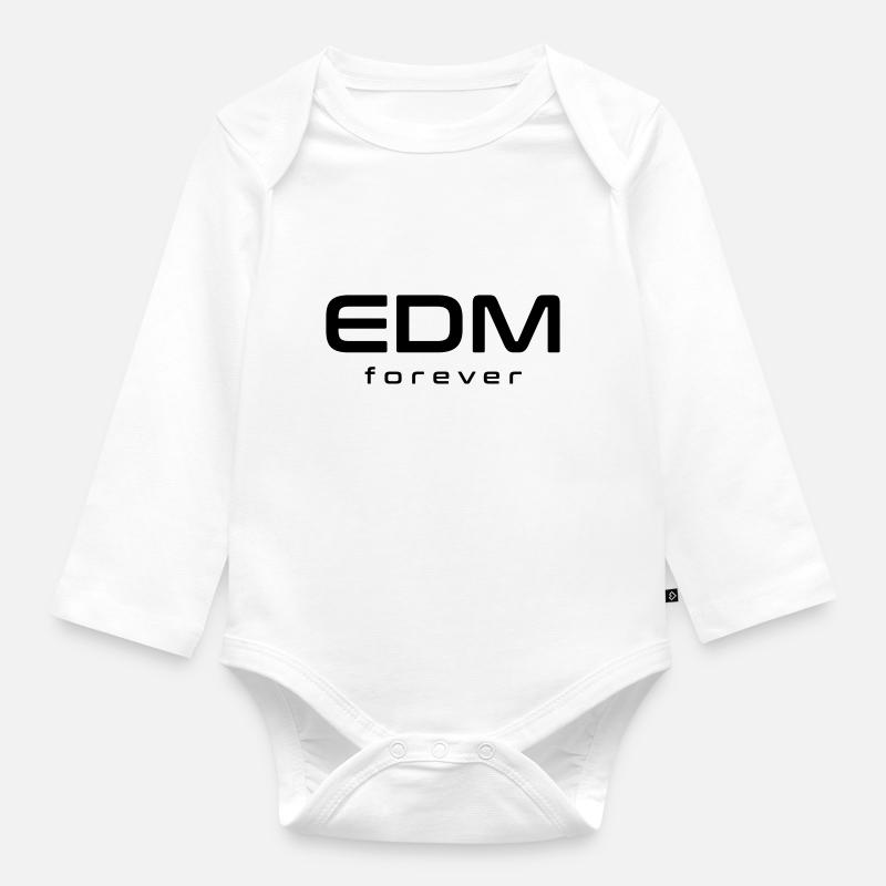 EDM forever - Organic Longsleeve Baby Bodysuit - white