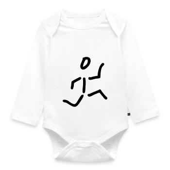 runner - Organic Longsleeve Baby Bodysuit - white - Front