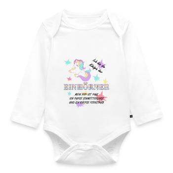 Die Königin der Einhörner! - Baby Bio-Langarm-Body - Weiß - Vorne
