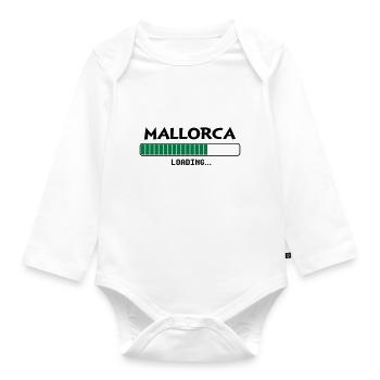 Mallorca loading loading bar - Organic Longsleeve Baby Bodysuit - white - Front