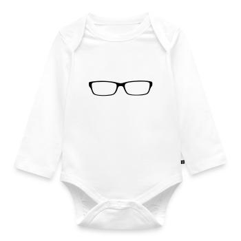 Fashion Brille - Baby Bio-Langarm-Body - Weiß - Vorne