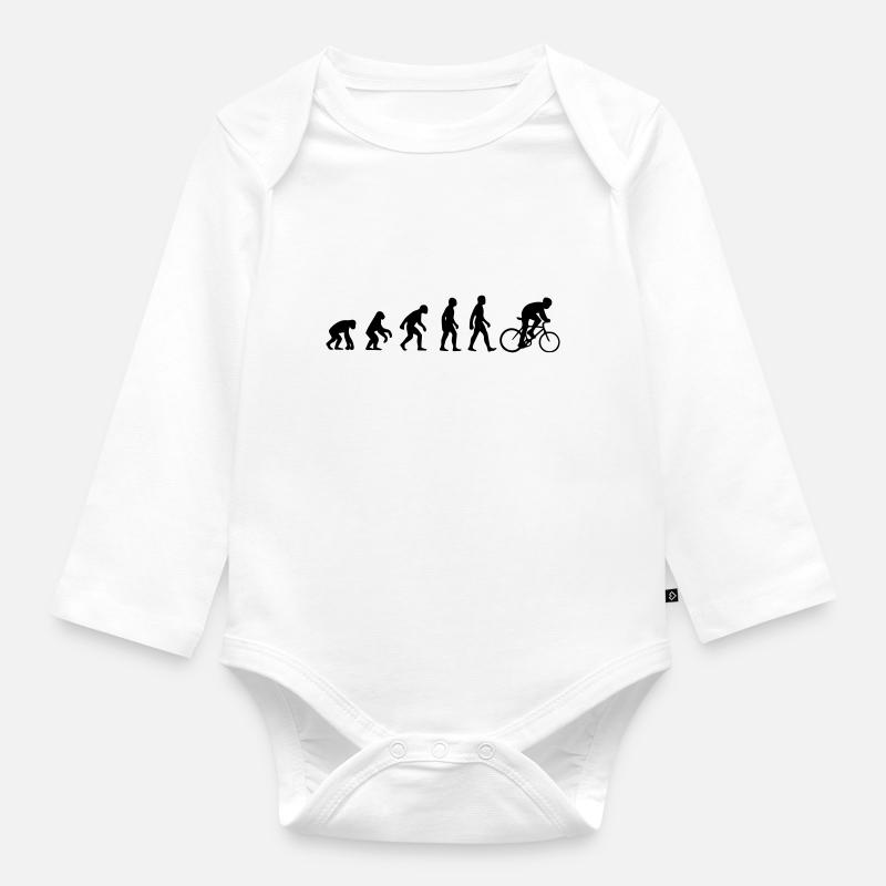 Évolution du vélo - Body Bébé bio manches longues - blanc