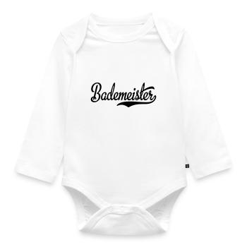 Pool attendant - Organic Longsleeve Baby Bodysuit - white - Front