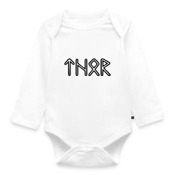 Wikinger Thor - Baby Bio-Langarm-Body - Weiß - Vorne