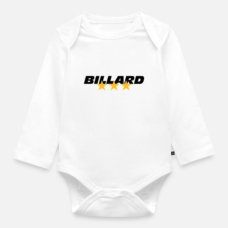 Billard - Organic Longsleeve Baby Bodysuit - white
