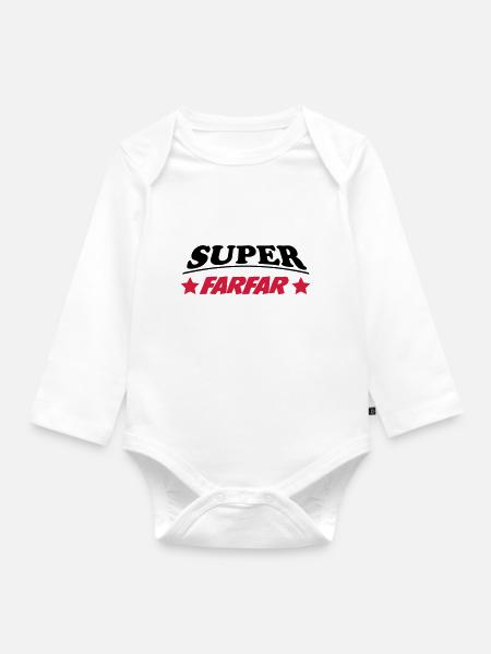 Super farfar 111 - Baby Bio-Langarm-Body - Weiß