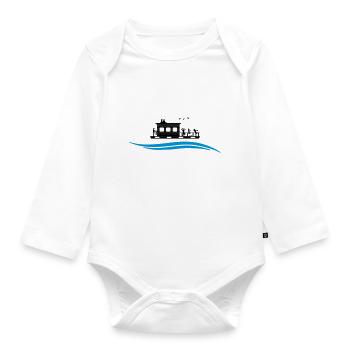 Hausboot Wasser - Baby Bio-Langarm-Body - Weiß - Vorne