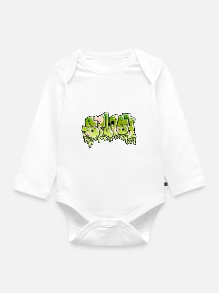 Splash Graffiti - Baby Bio-Langarm-Body - Weiß