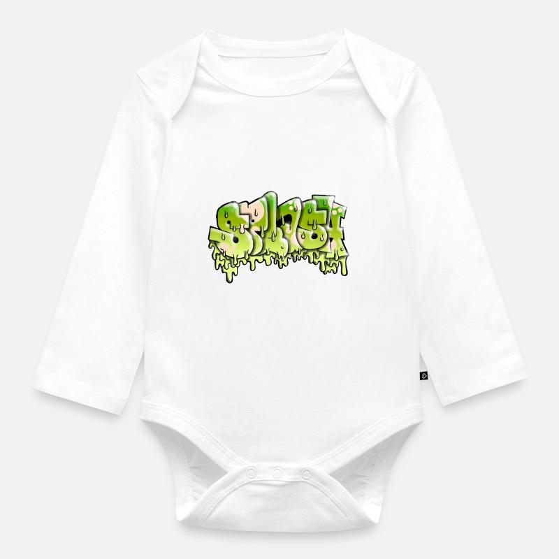 Splash Graffiti - Baby Bio-Langarm-Body - Weiß