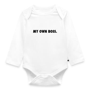 My own boss - Organic Longsleeve Baby Bodysuit - white - Front