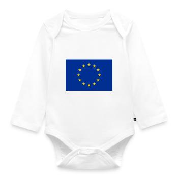 Europa Flagge Eu - Baby Bio-Langarm-Body - Weiß - Vorne