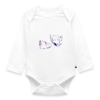 Pferd und Hund - Baby Bio-Langarm-Body - Weiß - Vorne
