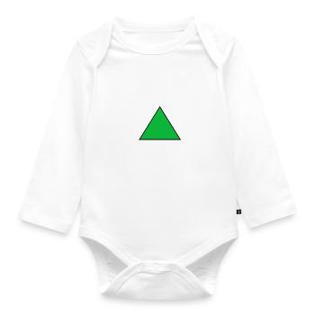 Dreieck grün - Baby Bio-Langarm-Body - Weiß - Vorne
