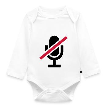 Mute Icon Mikrofon - Baby Bio-Langarm-Body - Weiß - Vorne