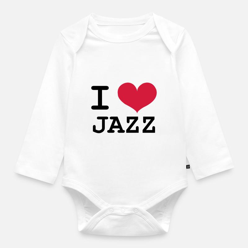I Love Jazz - Body Bébé bio manches longues - blanc