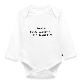 London, London - Organic Longsleeve Baby Bodysuit - white - Front