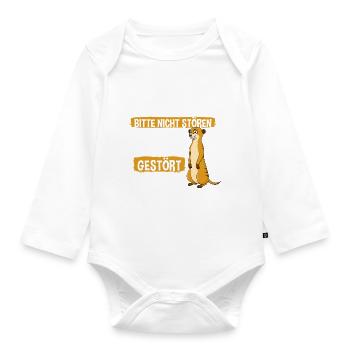 Bitte Nicht Stören Ich Bin Schon Gestört Genug - Baby Bio-Langarm-Body - Weiß - Vorne