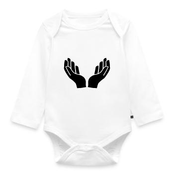 Hands icon icon - Organic Longsleeve Baby Bodysuit - white - Front