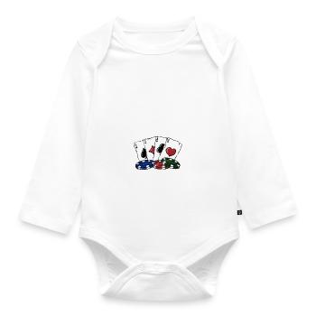Robbed by Bad Beats Casino Poker Gambling Poker - Organic Longsleeve Baby Bodysuit - white - Front