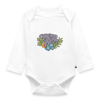 Cute Sleeping Koala - Baby Bio-Langarm-Body - Weiß - Vorne