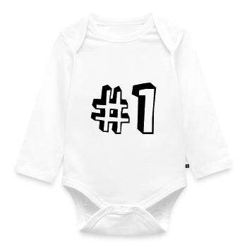 Gagnant numéro un de la première place - Body Bébé bio manches longues - blanc - Devant