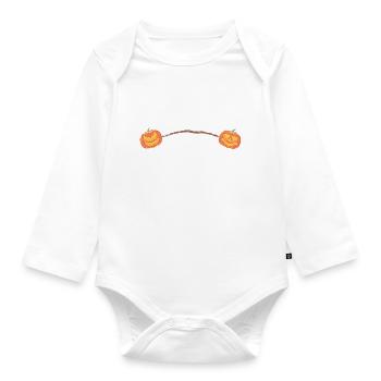 Halloween Skeleton Pumpkin - Organic Longsleeve Baby Bodysuit - white - Front