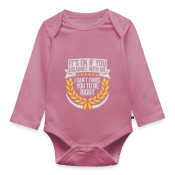 Vous n’êtes pas d’accord avec moi - Body Bébé bio manches longues - mauve - Devant