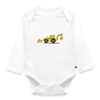 Tracteur Pelle Tracteur Football - Body Bébé bio manches longues - blanc - Devant