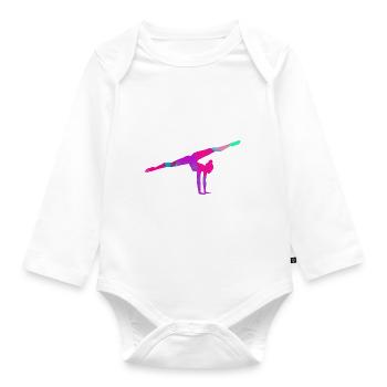 Gymnast, yoga, sports, exercises, dancing, gymnastics - Organic Longsleeve Baby Bodysuit - white - Front
