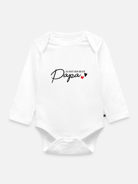 Bester Papa - Baby Bio-Langarm-Body - Weiß