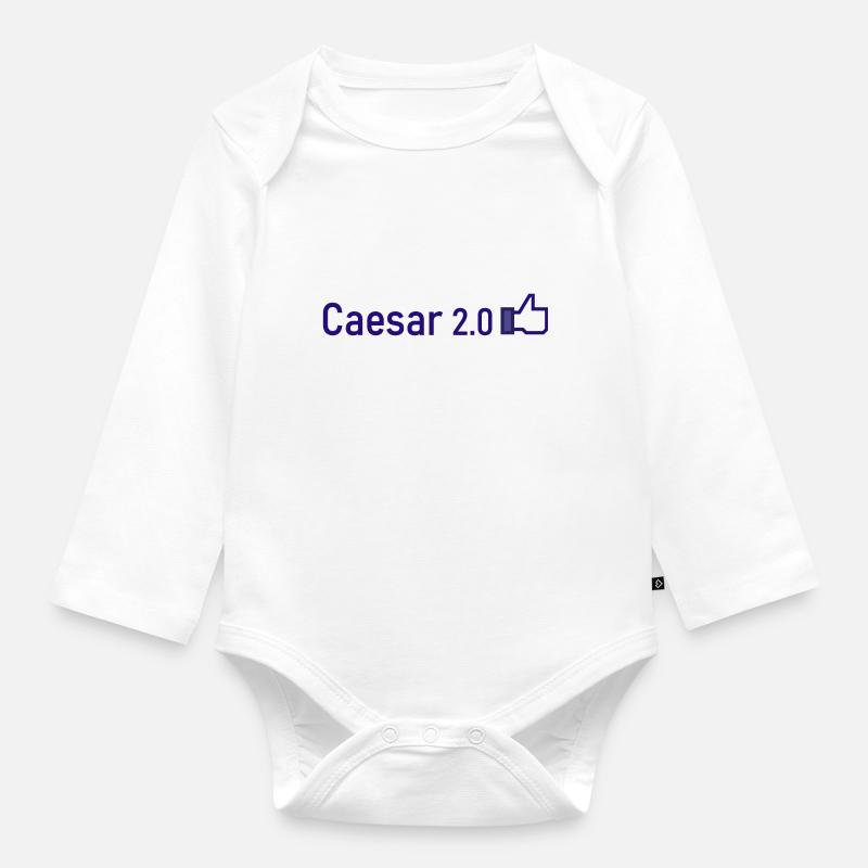 Caesar 2 0 - Organic Longsleeve Baby Bodysuit - white