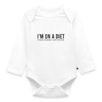 I'm on a diet. A diet of memes and sarcasm - Organic Longsleeve Baby Bodysuit - white - Front