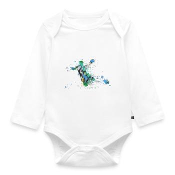 Handball, handballer, Beachhandball,Graffiti - Baby Bio-Langarm-Body - Weiß - Vorne