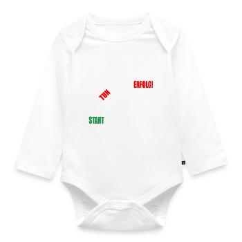 Treppe Erfolg durch Tun - Baby Bio-Langarm-Body - Weiß - Vorne