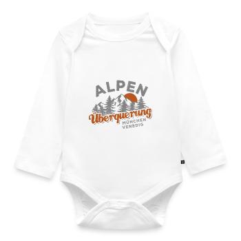 Alpenüberquerung München Venedig Wandern - Baby Bio-Langarm-Body - Weiß - Vorne