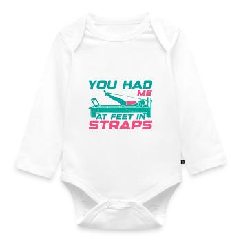 You Had Me At Feet In Straps 22 - Baby Bio-Langarm-Body - Weiß - Vorne